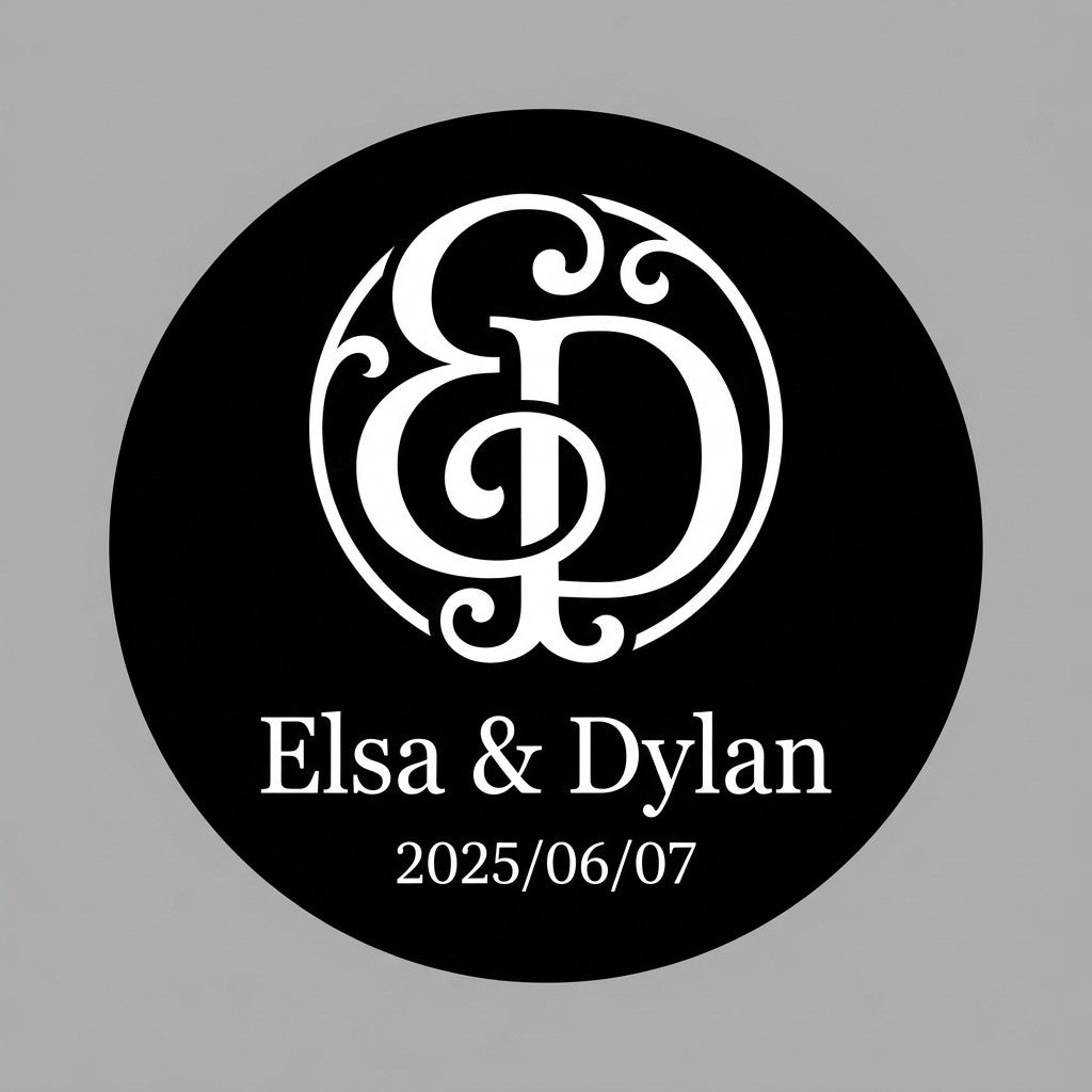 GoboUltra GUW-13 Wedding Monogram Gobo - Custom Glass Gobo Lens