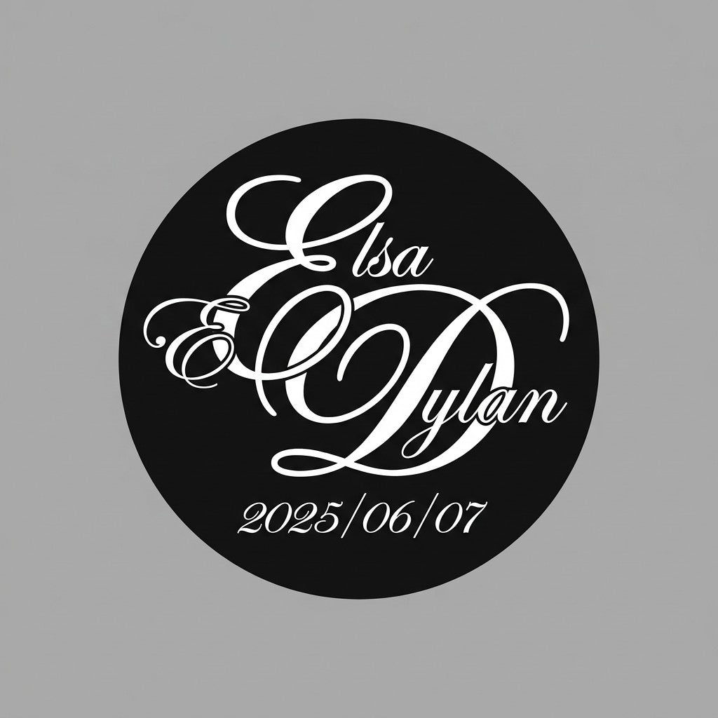 GoboUltra GUW-18 Wedding Monogram Gobo - Custom Glass Gobo Lens