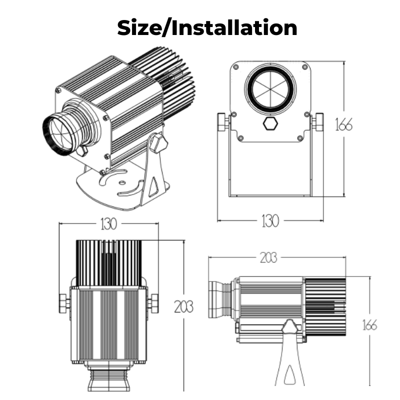 GoboUltra 55W Outdoor Waterproof Projector