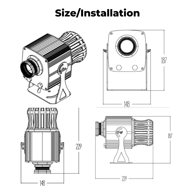 GoboUltra 80W Outdoor Waterproof Projector