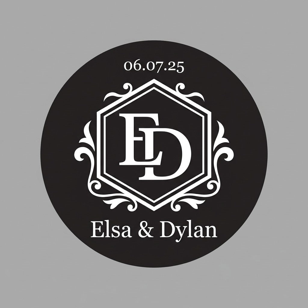 GoboUltra GUW-12 Wedding Monogram Gobo - Custom Glass Gobo Lens